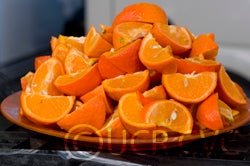Fremont mandarin sliced up on a plate